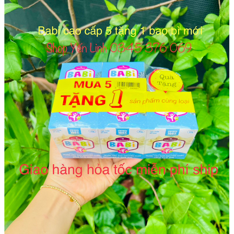 💥 BAO BÌ MỚI 💥Lốc 5 hủ tặng 1 Yến Sào Babi NutriNest (6 hủ x 42g)