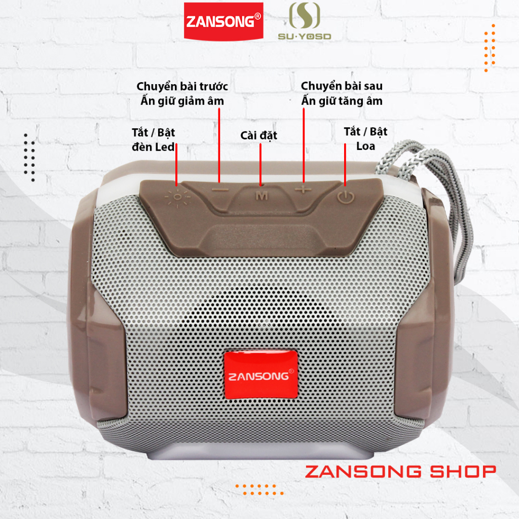 Loa bluetooth không dây Zansong A005 - JC170 âm thanh siêu hay, đèn led 7 màu - Bảo hành 6 tháng