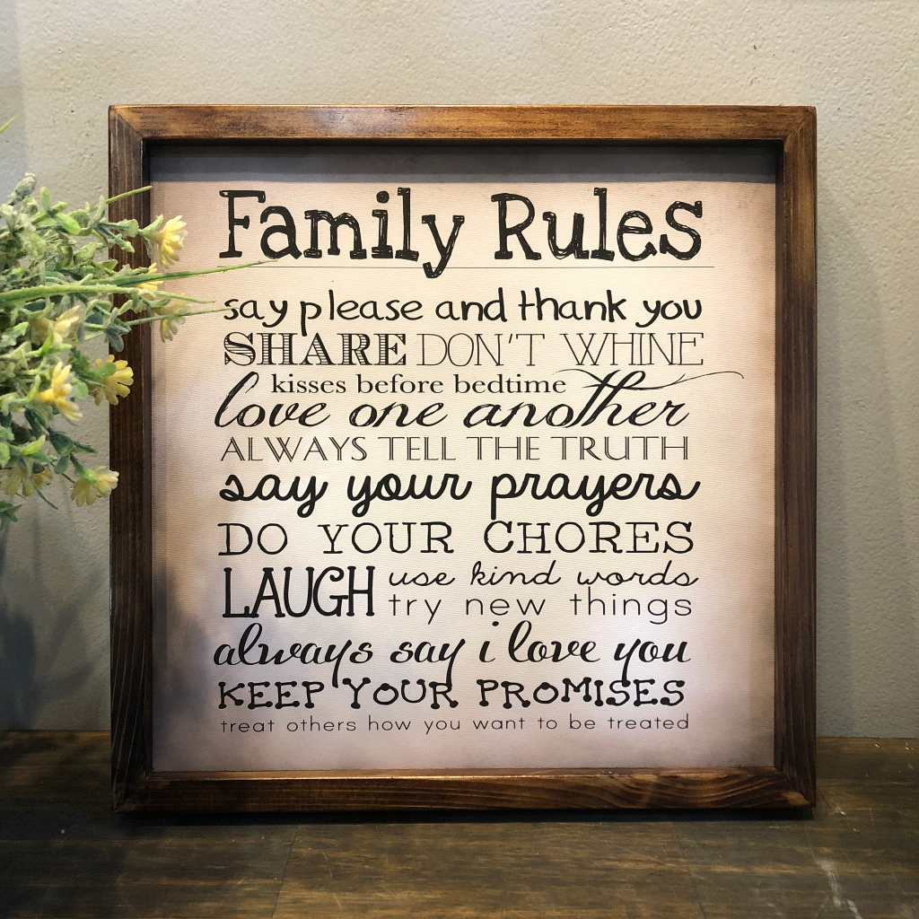 Tranh chữ Family ý nghĩa gia đình, khung gỗ tự nhiên,Tranh treo tường,Trang trí tủ kệ bàn làm việc, Quà tặng tân gia H02