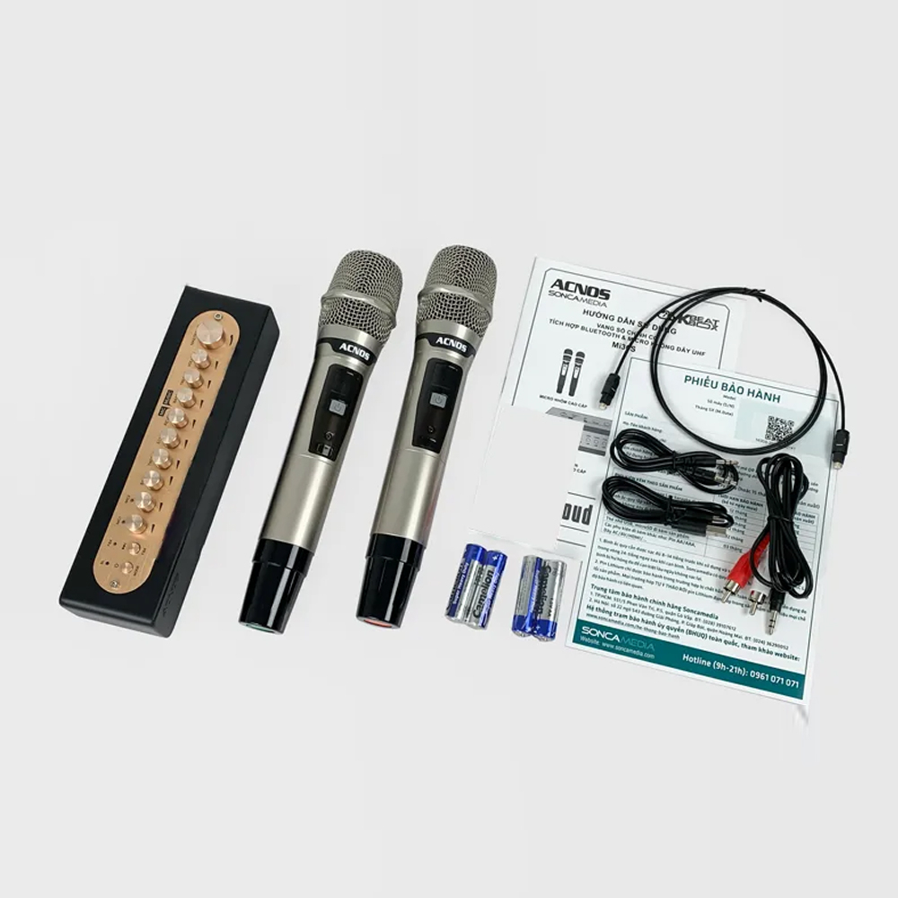 MI30S ACNOS Vang số chỉnh cơ tích hợp bluetooth không dây UHF