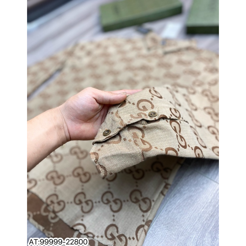 Áo Sơ mi nam hiệu GC họa tiết thêu cực nét tay ngắn phong cách trẻ trung chuẩn form