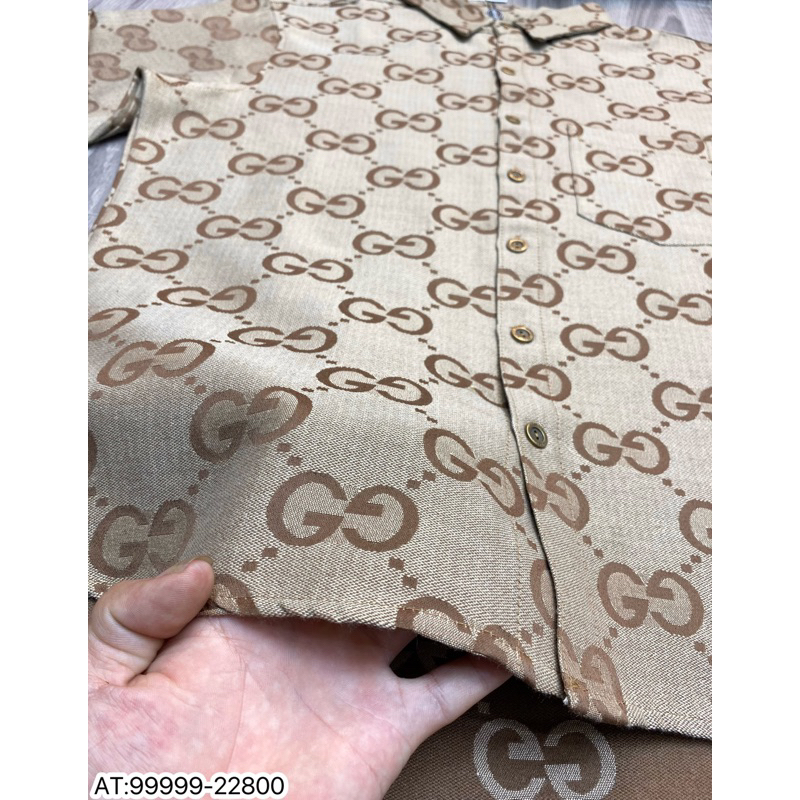 Áo Sơ mi nam hiệu GC họa tiết thêu cực nét tay ngắn phong cách trẻ trung chuẩn form