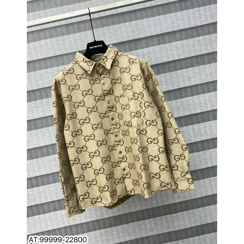 Áo Sơ mi nam hiệu GC họa tiết thêu cực nét tay ngắn phong cách trẻ trung chuẩn form