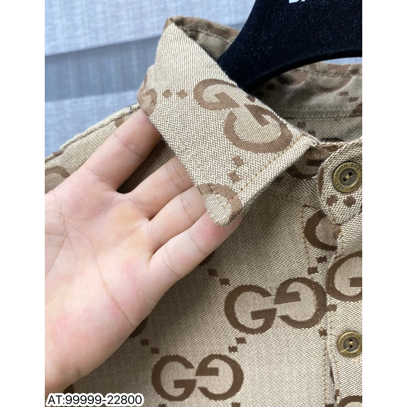 Áo Sơ mi nam hiệu GC họa tiết thêu cực nét tay ngắn phong cách trẻ trung chuẩn form