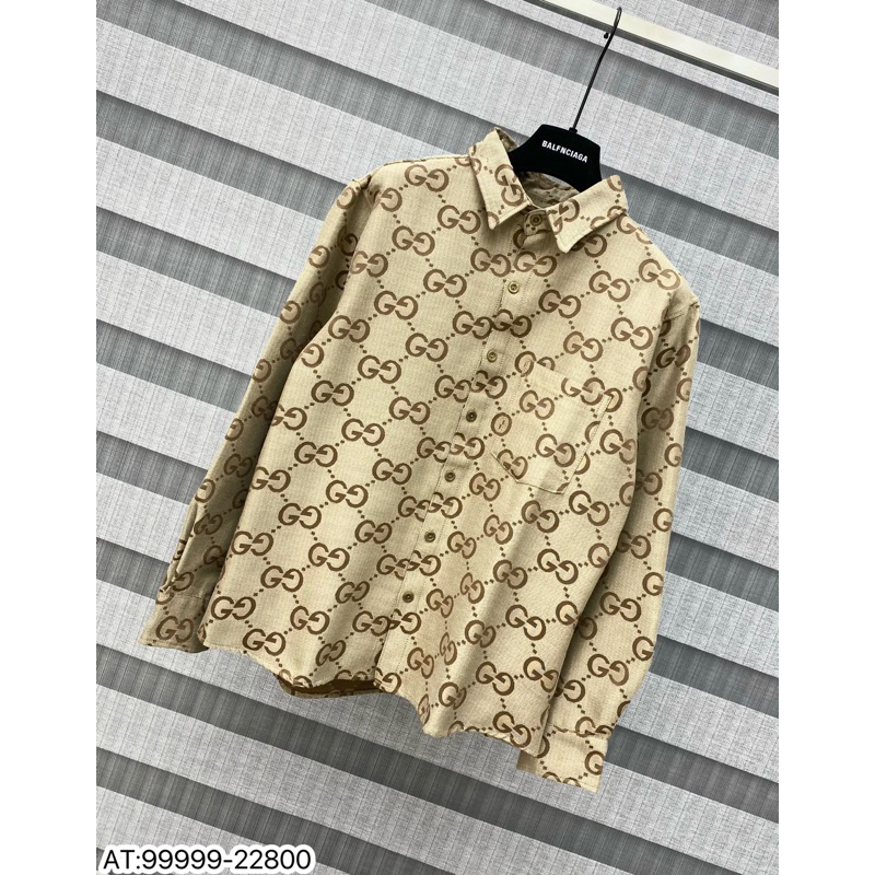 Áo Sơ mi nam hiệu GC họa tiết thêu cực nét tay ngắn phong cách trẻ trung chuẩn form