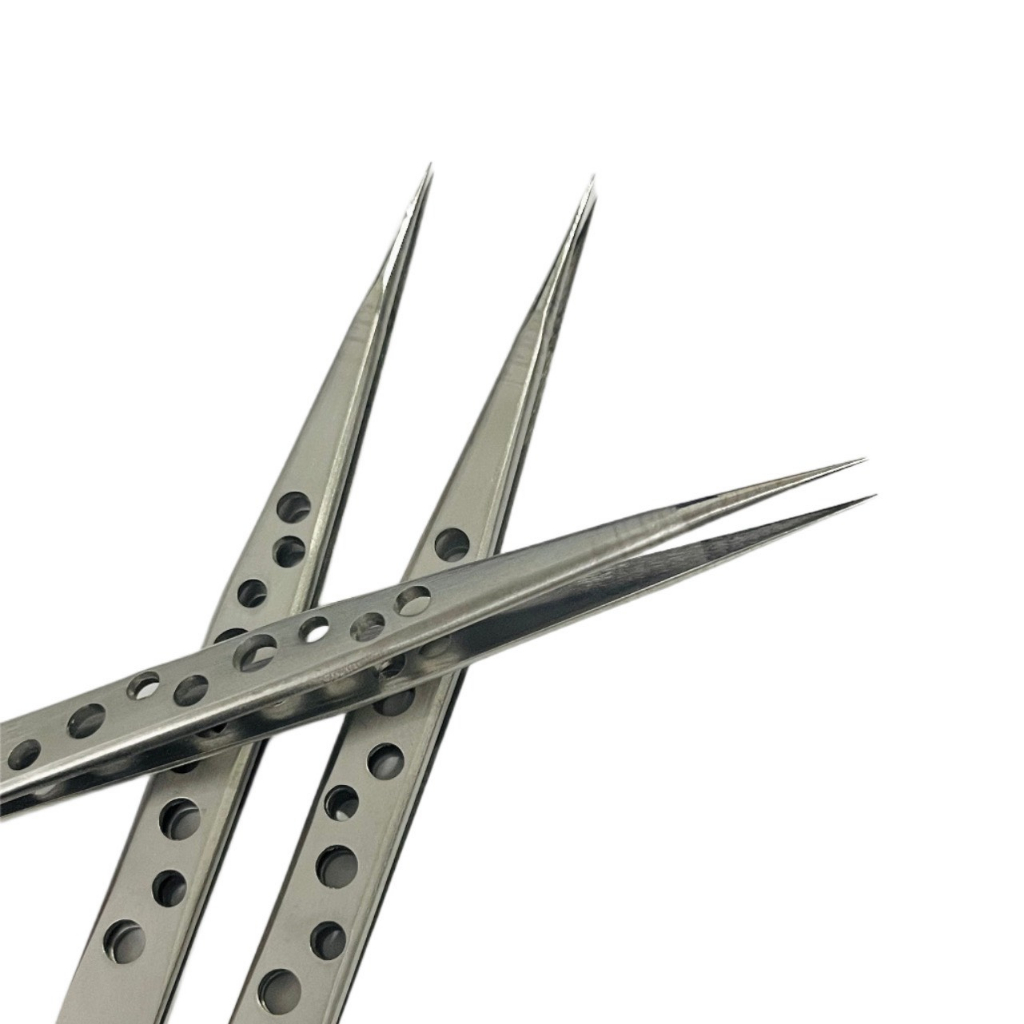 Nhíp nối mi, nhíp tách mi HRC40 loại có lỗ và loại trơn