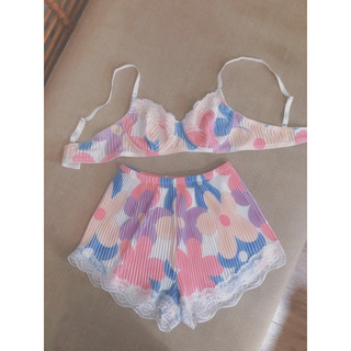 Set đồ ngủ ivy set thun lụa dập ly hoa