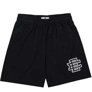 Quần đùi nam bóng rổ âu mỹ màu đen trơn BIGSIZE logo Ee in nhiệt giặt không bong tróc