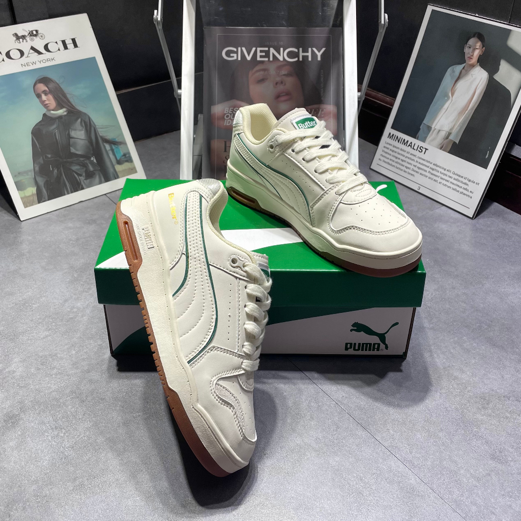 Giày thể thao Puma Butter trắng sữa thấp cổ đế nâu , Giày Thể Thao Nam Nữ Puma sơn tùng Hàng SC