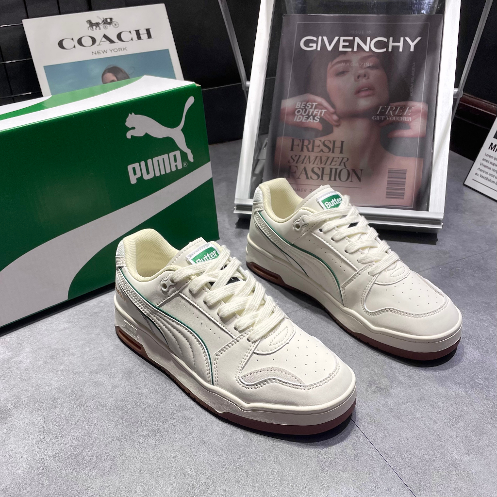 Giày thể thao Puma Butter trắng sữa thấp cổ đế nâu , Giày Thể Thao Nam Nữ Puma sơn tùng Hàng SC