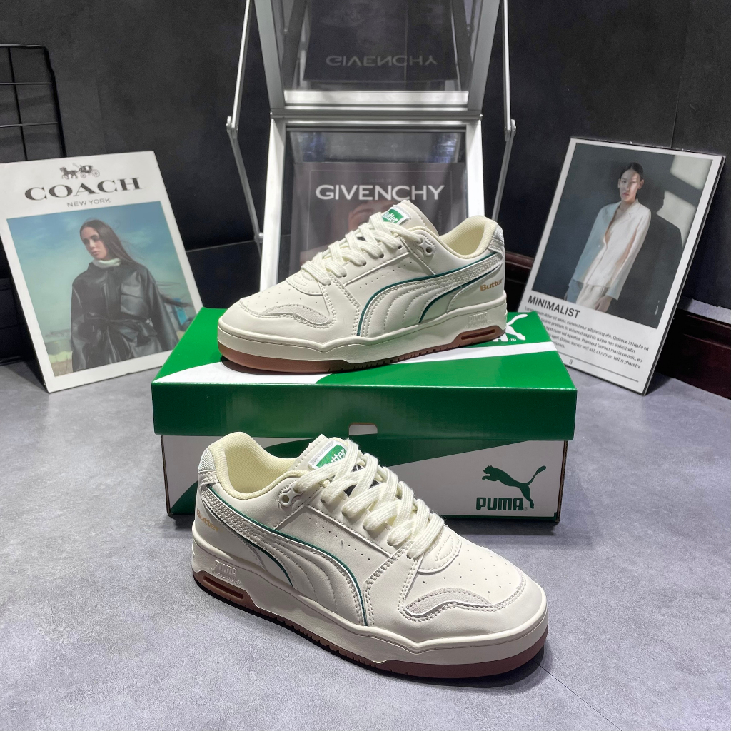 Giày thể thao Puma Butter trắng sữa thấp cổ đế nâu , Giày Thể Thao Nam Nữ Puma sơn tùng Hàng SC