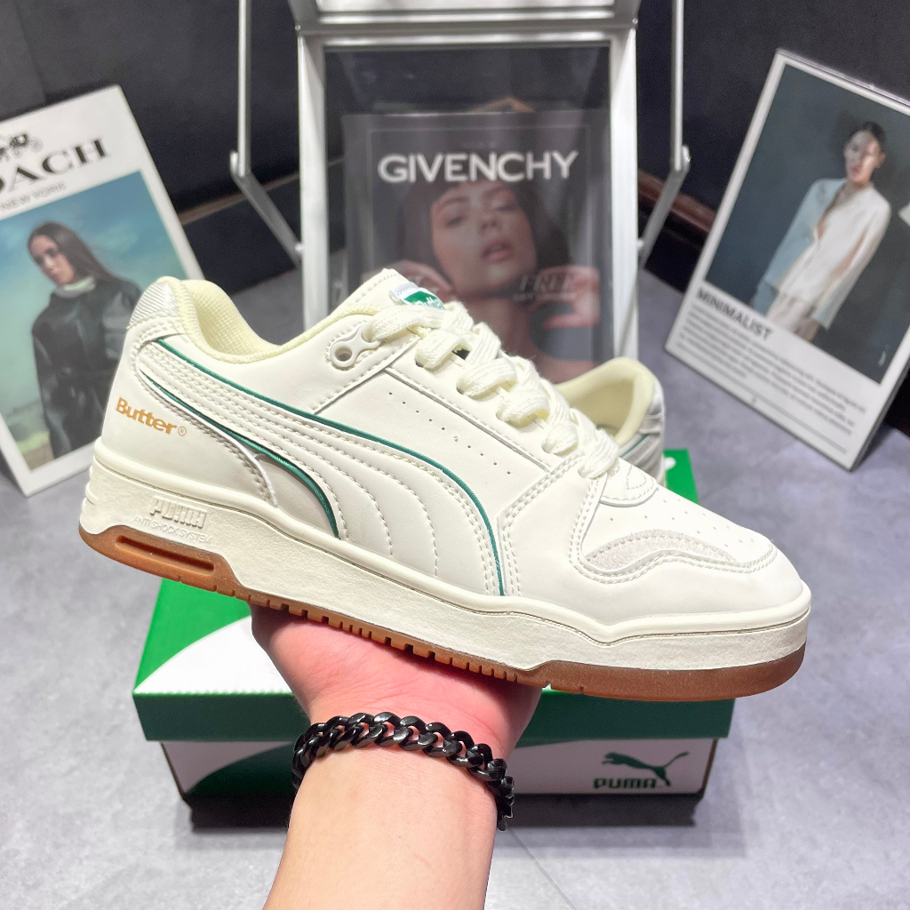 Giày thể thao Puma Butter trắng sữa thấp cổ đế nâu , Giày Thể Thao Nam Nữ Puma sơn tùng Hàng SC