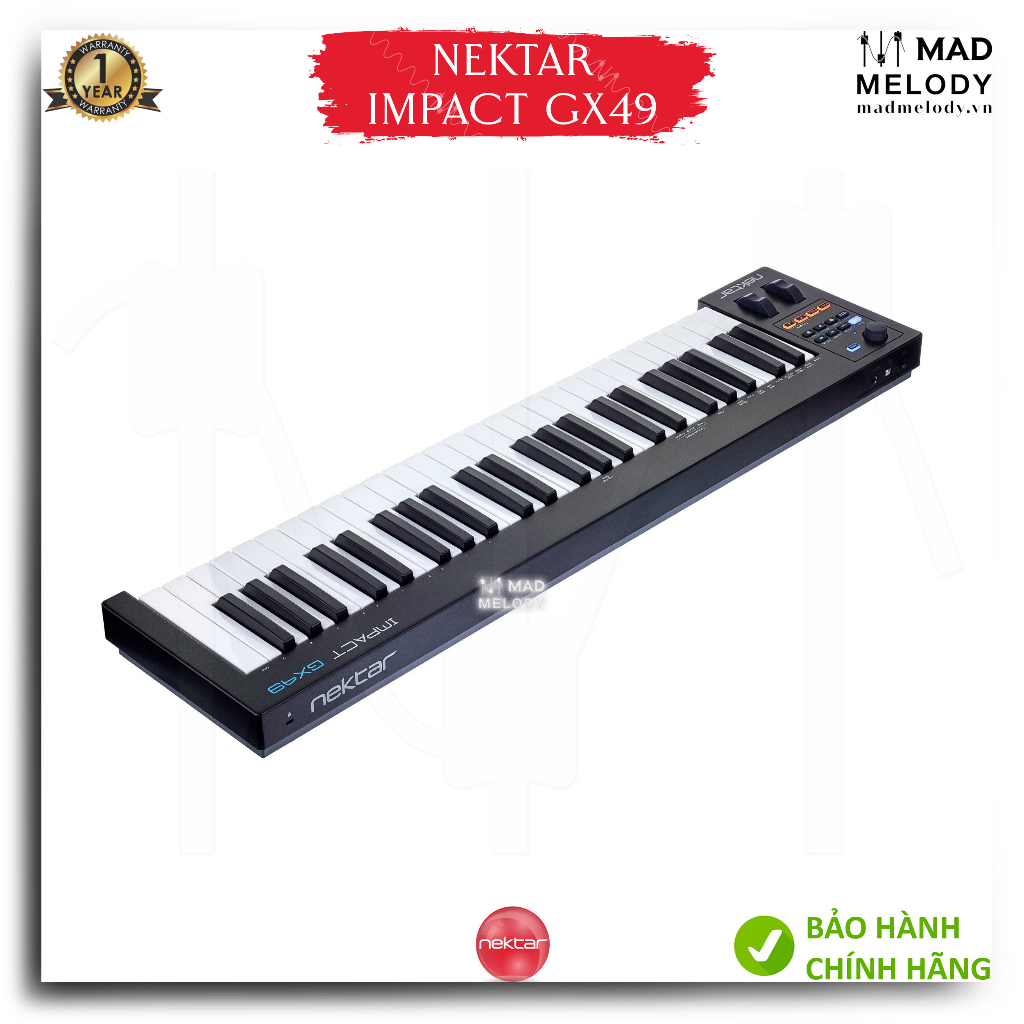 [BH1NĂM] Đàn làm soạn nhạc Nektar Impact GX49 49-Key USB MIDI Keyboard Controller Chính Hãng Nguyên Zin (Brand New)