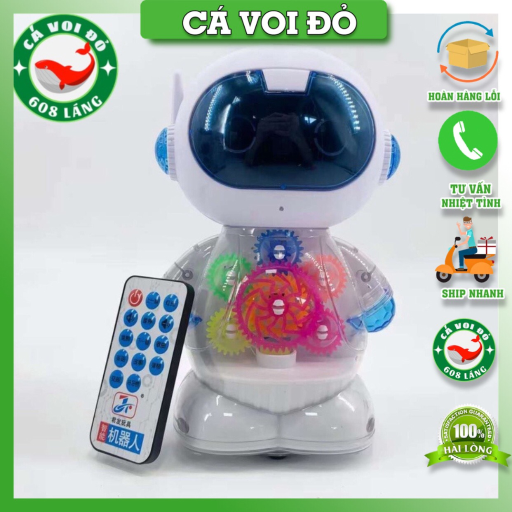 Người máy robot phi hành gia màu hồng có nhạc nhiều màu cho bé 168-67