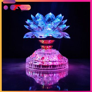 Đèn thờ Hoa Sen 2 Tầng LED màu 7 màu để bàn thờ Phật Tổ Tiên chưng bàn thờ đẹp trang trí tủ thờ