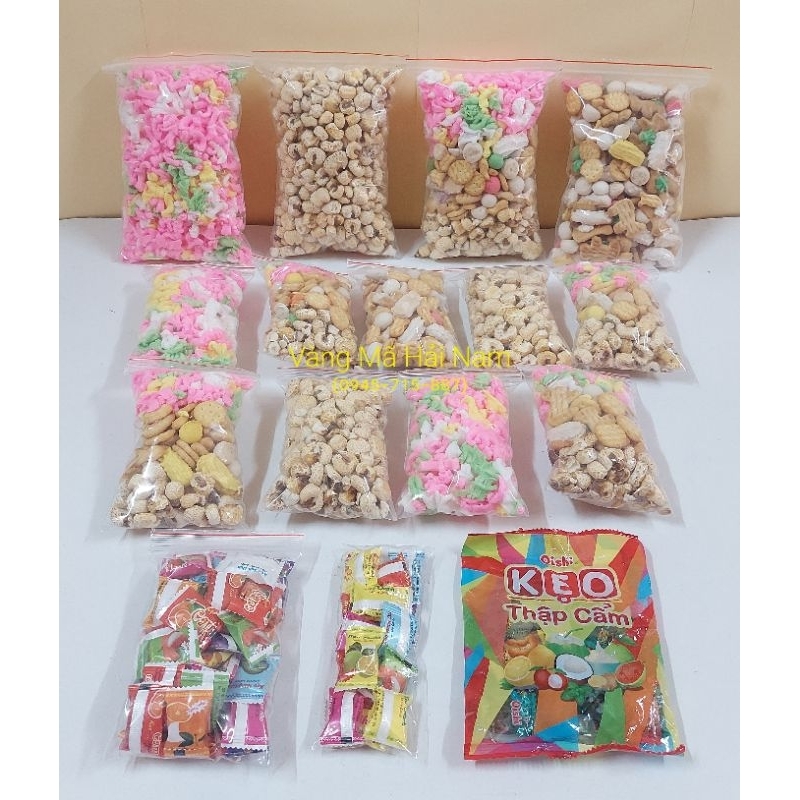 Bánh Kẹo Cúng Cô Hồn Các Loại: Bánh Men Thập Cẩm / Cốm Màu / Bỏng Ngô / Kẹo Trái Cây