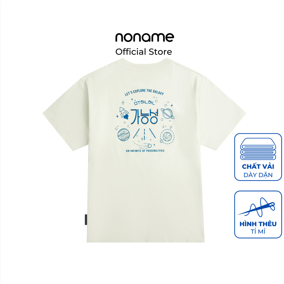 Áo Thun Unisex Oversize noname Explore the Galaxy /Cream_NNRAD6001D643