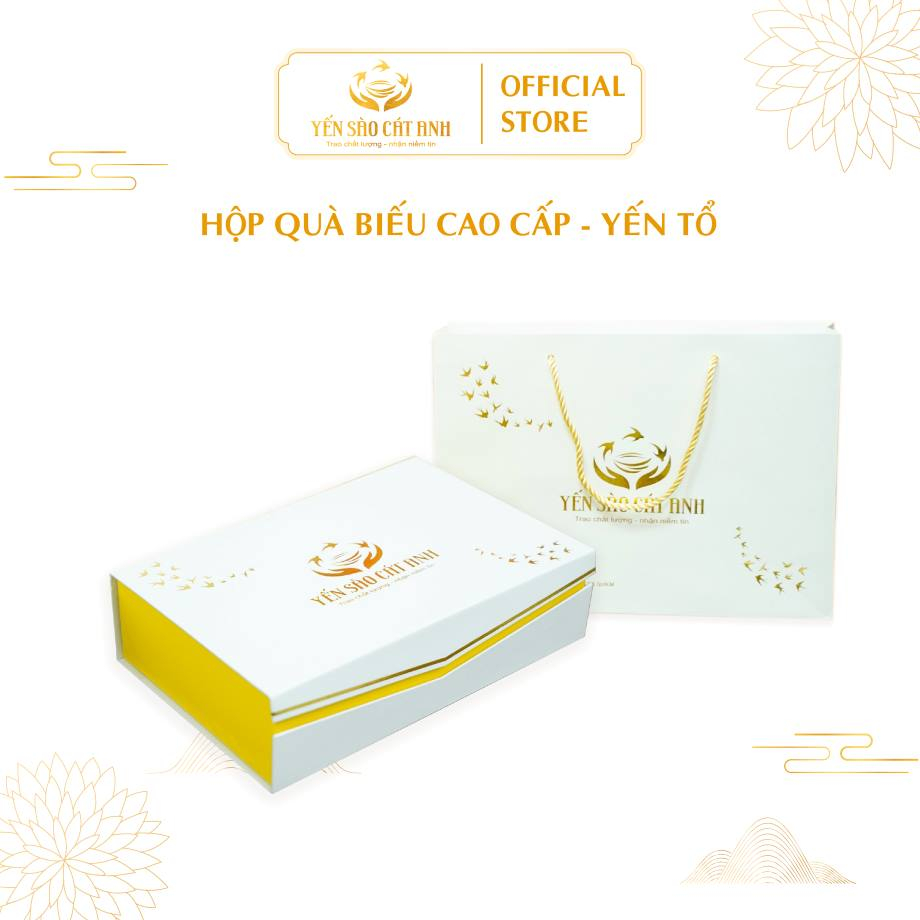 Hộp quà biếu cao cấp Tổ Yến rút lông nguyên tổ Yến Sào Cát Anh - Hộp 50gr