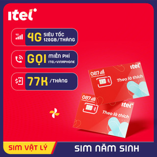 [SIM iTel] SIM Năm sinh 1970-2009 - Cam kết gói MAY 24 tháng