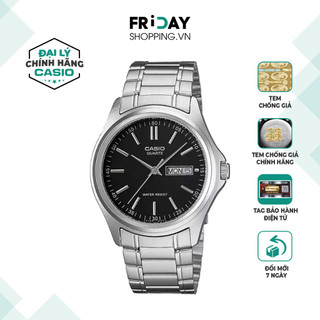 Đồng Hồ Casio Nam MTP-1239D-1ADF Mặt Tròn Màu Đen Dây Kim Loại Chính Hãng