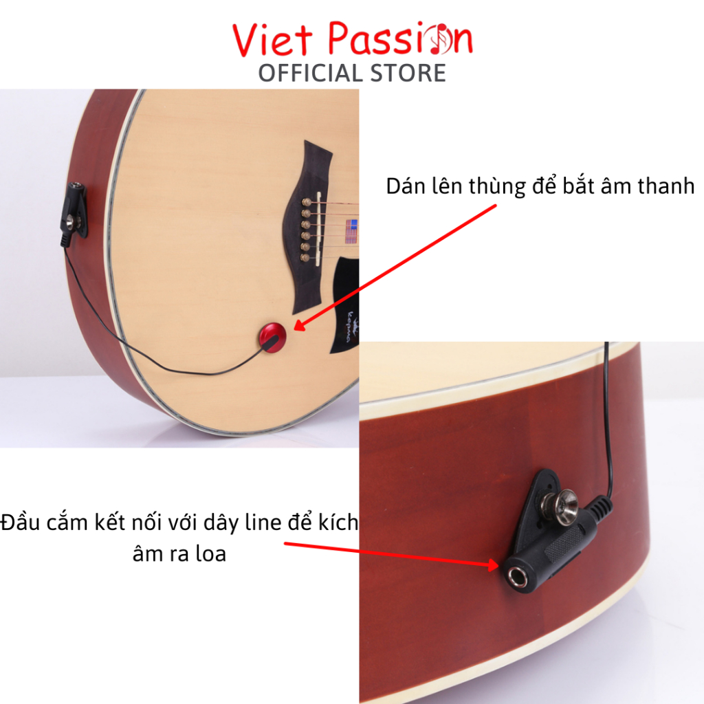 Pickup kích âm thanh từ đàn guitar ra loa không cần đục thùng  P011 P012 pickup AD20 chất lượng vietpassion