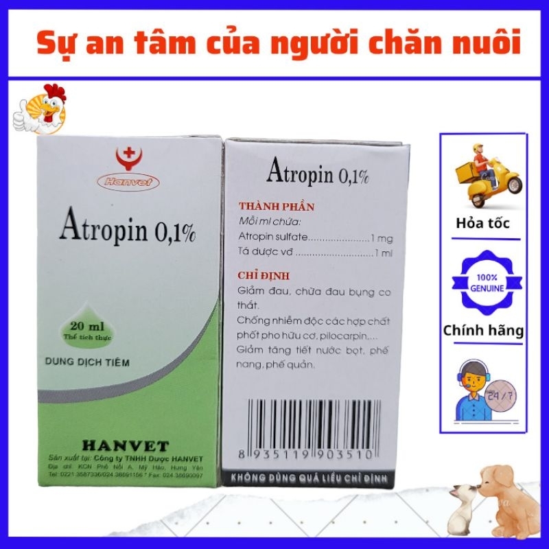Atropin: Chống nôn, chống nhiễm độc, giảm đau.