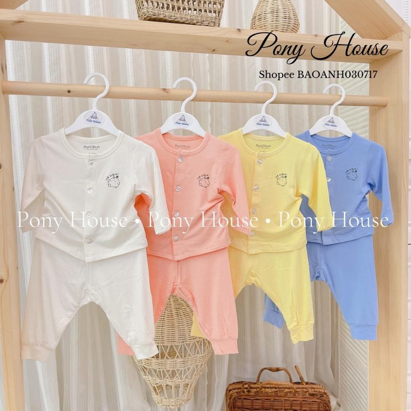 [CHÍNH HÃNG] Bộ sơ sinh cài thẳng cài giữa Punchun cho bé trai bé gái 0-12m