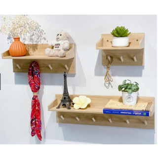 Kệ trang trí treo tường,giá gỗ để đồ,Kệ gỗ gắn tường chất liệu gỗ thông