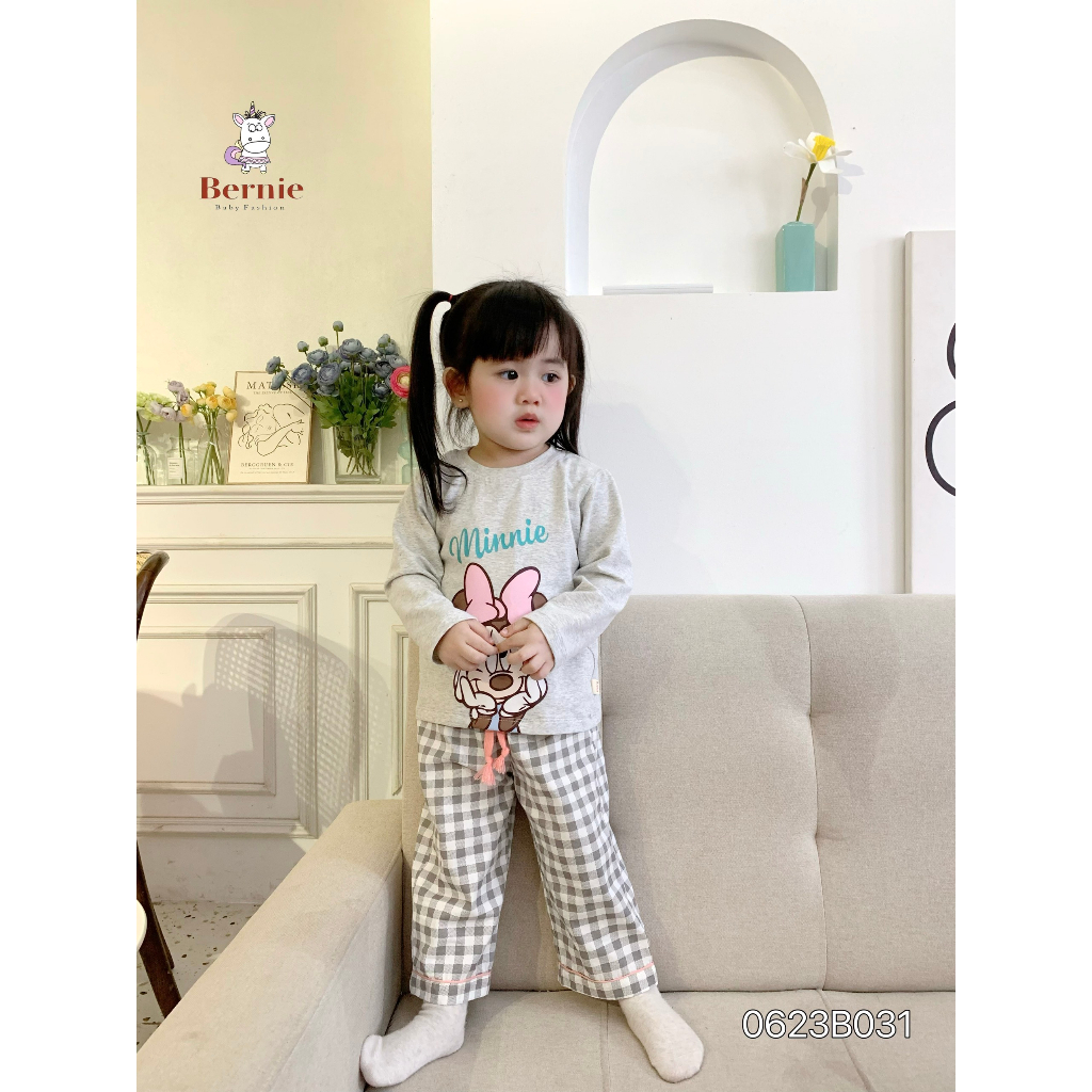 Bộ pijama  dài tay Daisy & Minnie Bernie cho bé gái