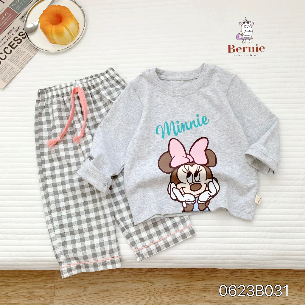 Bộ pijama  dài tay Daisy & Minnie Bernie cho bé gái