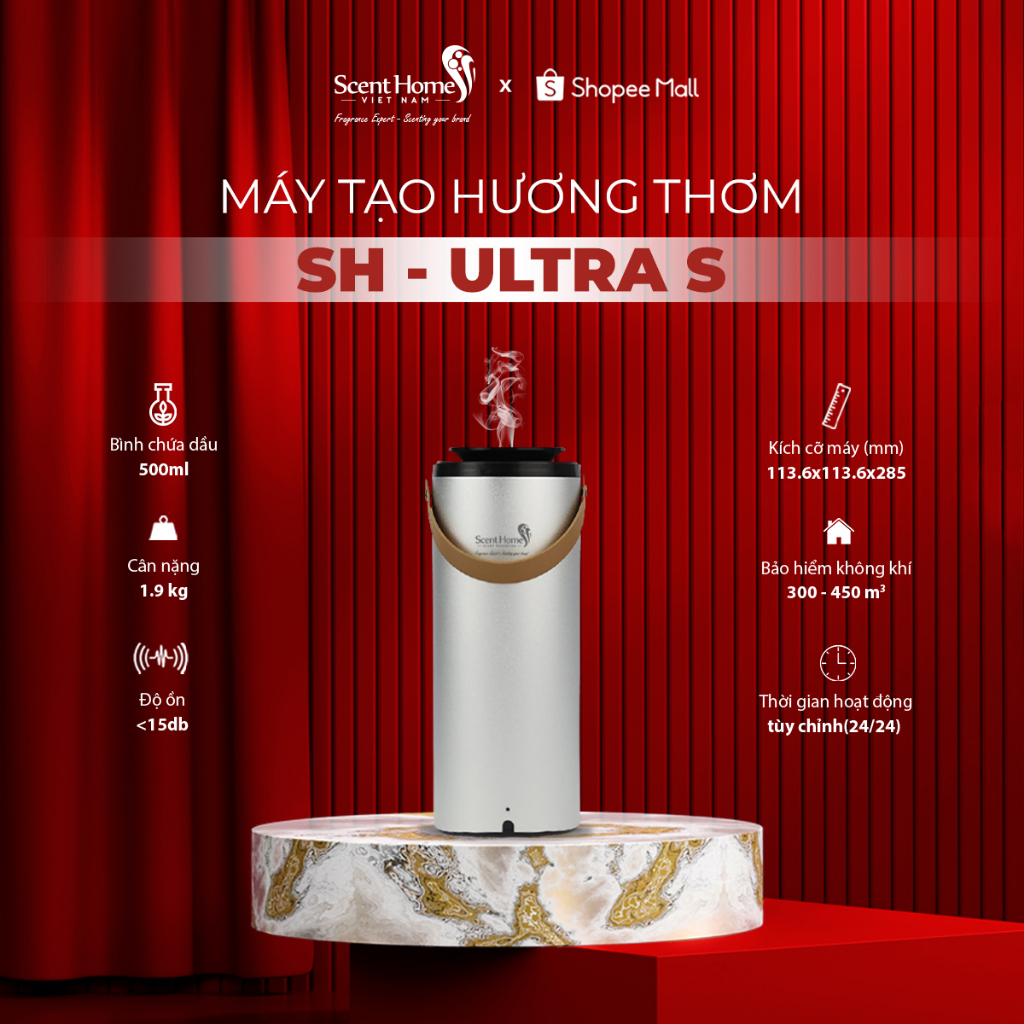 [Chính hãng] Máy tạo hương thơm pin sạc Scent Homes (SH-ULTRA S) dành cho văn phòng, nhà hàng, khách sạn cao cấp