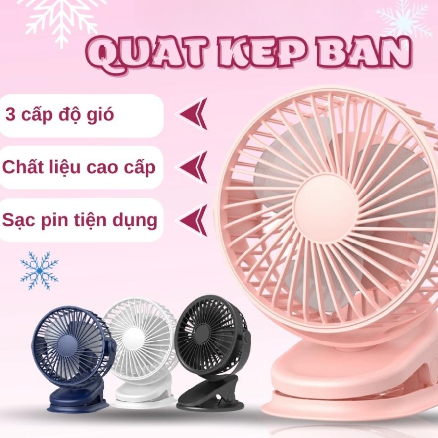 quạt kẹp bàn 10000mAh Lực gió mạnh mẽ quạt mini tích điện Sạc USB Thời gian sử dụng lâu dài quạt kẹp Xoay 720°