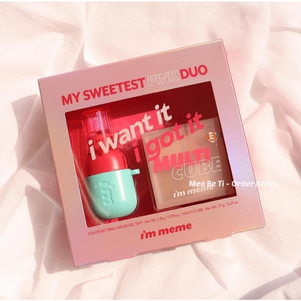 Set son + phấn mắt + má hồng I’m meme The Best Lip & Eye Duo Set sale 88%