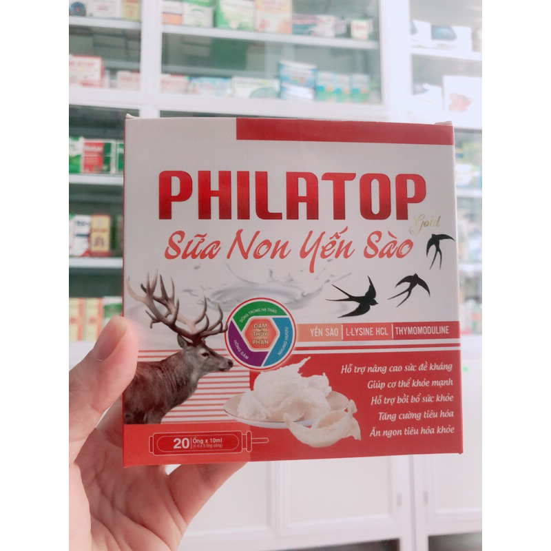 PHILATOP Gold Sữa Non Yến Sào ống nhựa - Hỗ trợ nâng cao sức đề kháng, hỗ trợ bồi bổ sức khoẻ