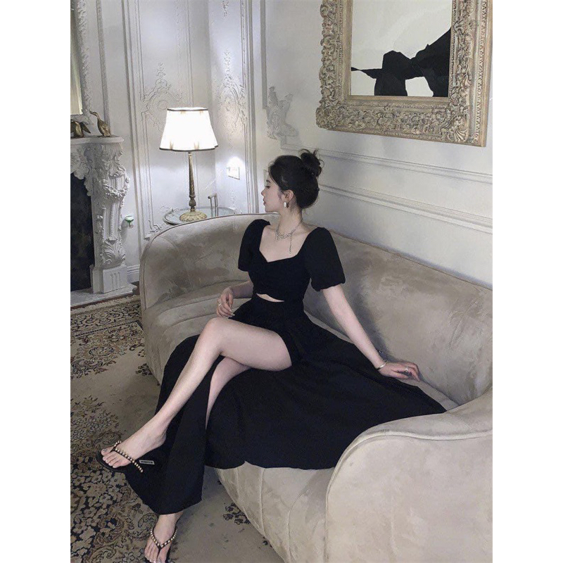 (bigsize 60-90kg ) ĐẦM MAXI XẺ CAO BIGSIZE - ảnh thật