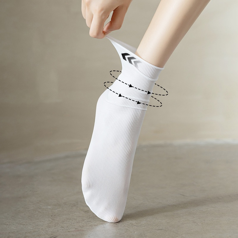 Tất Cổ Cao Nữ Tăm Trơn Mỏng Đơn Giản, Tất/Vớ Cao Cổ Nữ Thoáng Khí Khử Mùi Hàn Quốc