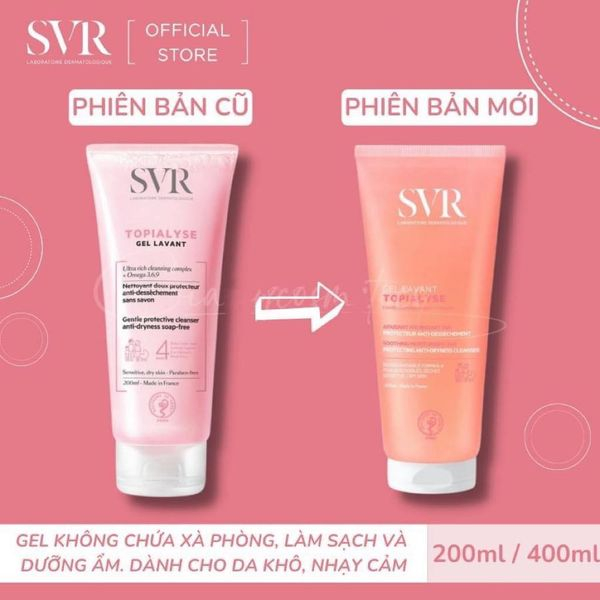Sữa rửa mặt SVR Topialyse Gel Cho Da Khô Nhạy Cảm 400ml