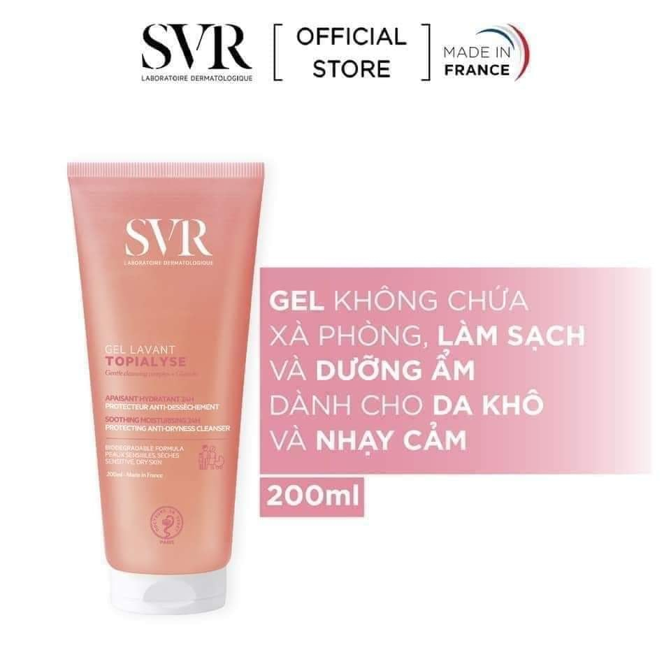 Sữa rửa mặt SVR Topialyse Gel Cho Da Khô Nhạy Cảm 400ml