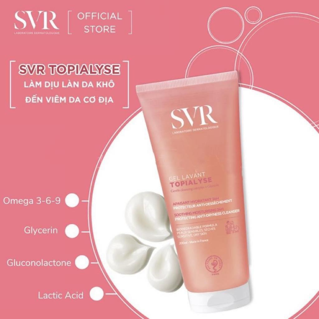 Sữa rửa mặt SVR Topialyse Gel Cho Da Khô Nhạy Cảm 400ml