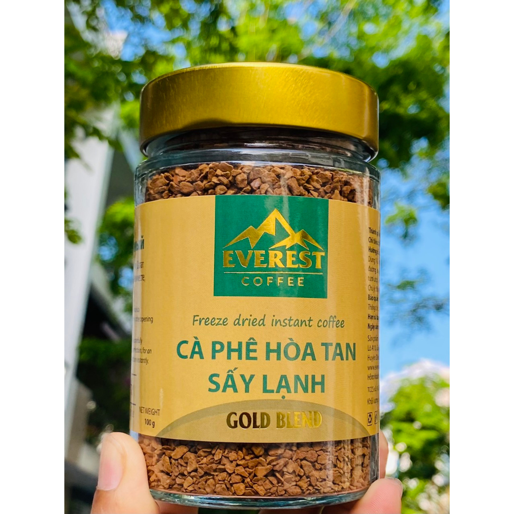 Cà Phê Đen Sấy Lạnh 50% Arabica và 50% Robusta Không Đường,Giảm Cân - EVEREST COFFEES. Tiêu Chuẩn FDA Hoa Kỳ.