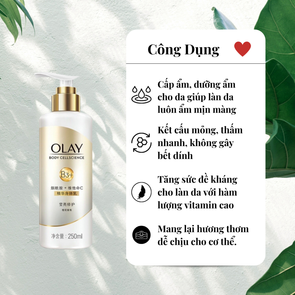 Sữa Dưỡng Thể Olay B3+ Retinol Body Lotion Dưỡng Trắng Da 250ml