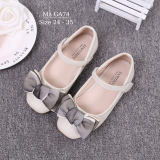 Giày búp bê trắng da mềm đính nơ công chúa thời trang cho bé gái 3 - 10 tuổi NHÍM SHOP đi học biểu diễn văn nghệ GA74