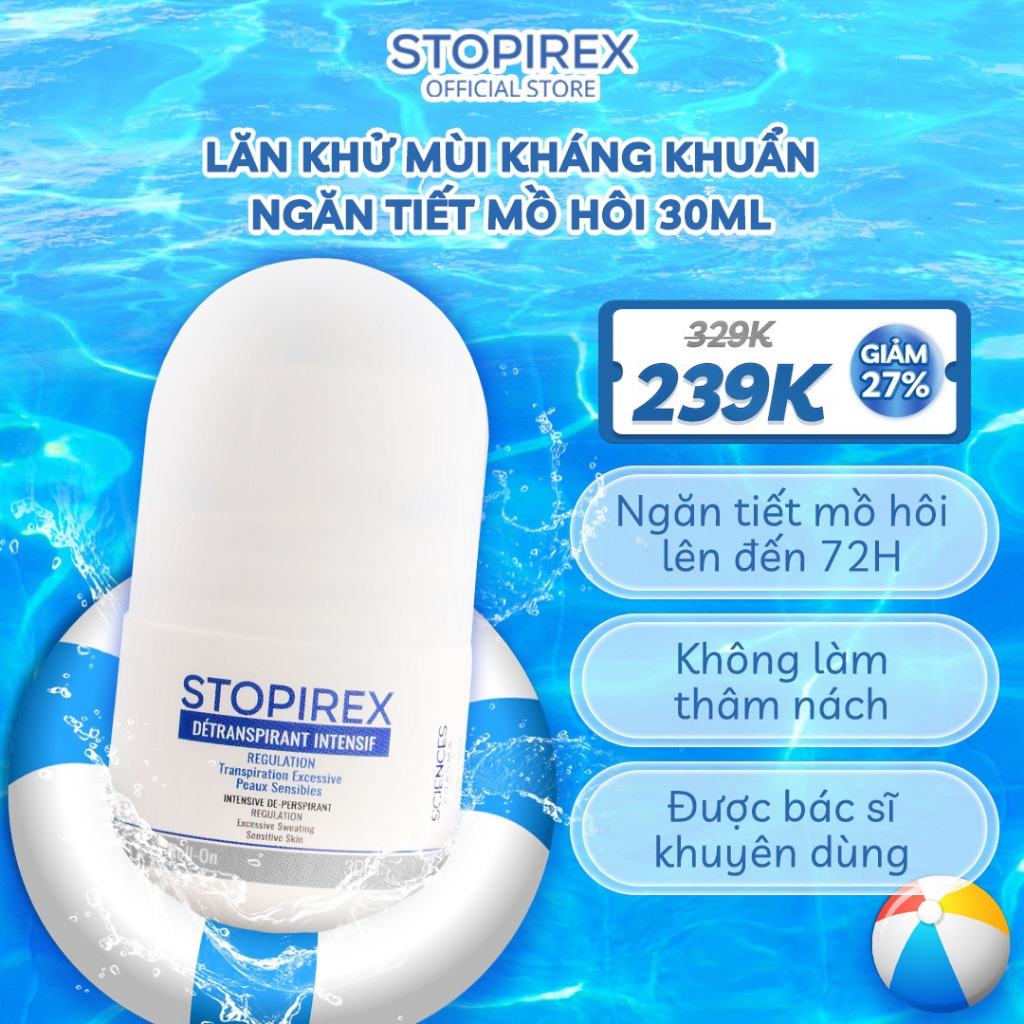 Lăn Khử Mùi Kháng Khuẩn Ngăn Tiết Mồ Hôi Stopirex (30ml)