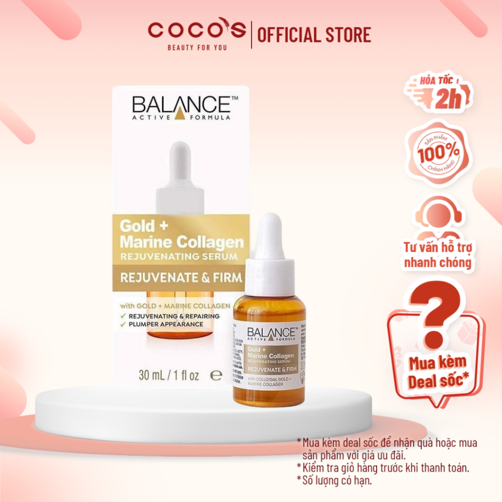 Tinh Chất Tái Tạo Da Ngăn Ngừa Lão Hóa Balance Active Formula Gold Marine Collagen Serum 30ml