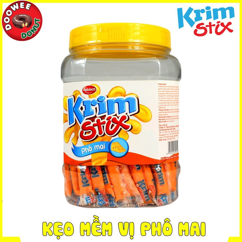 Kẹo Krim Stix vị phô mai/socola/mix vị thùng 12 hủ*100 que_Tấn Hưng Store