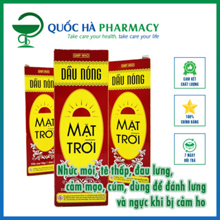 Dầu nóng Mặt Trời chai 60ml phòng nhức mỏi, tê thấp, đau lưng, cảm mạo Quốc Hà Pharmacy