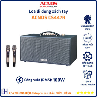 Loa karaoke di động xách tay acnos cs447r - 2 loa full 6.5” + 2 loa tweeter, công suất rms 100w | hàng chính hãng