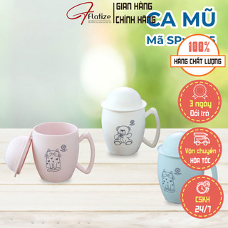 Cốc uống nước có nắp, ly uống nước đẹp cho bé, ca uống nước làm bằng nhựa PP nguyên sinh cao cấp - FLATIZE