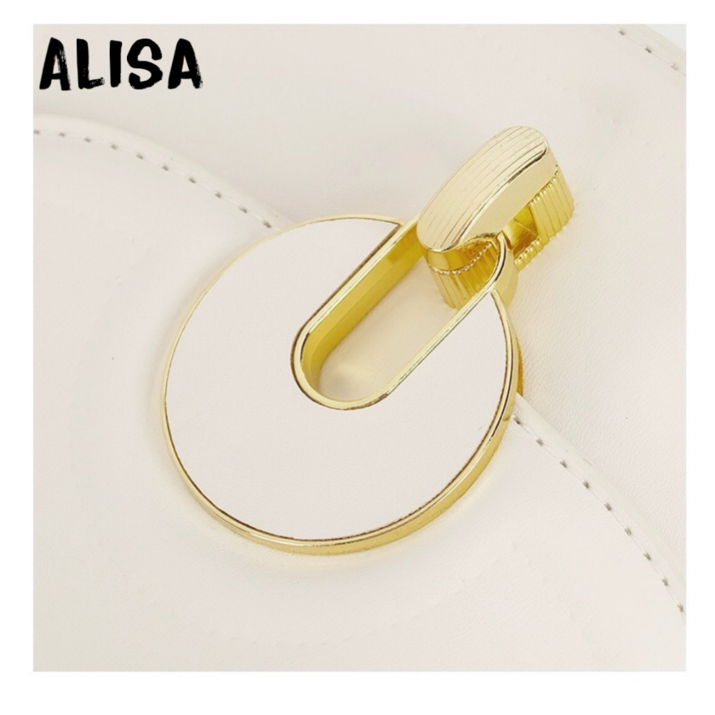 Túi nữ quai xách, dây đeo chéo, khóa tròn kim loại phối da lạ mắt SL108