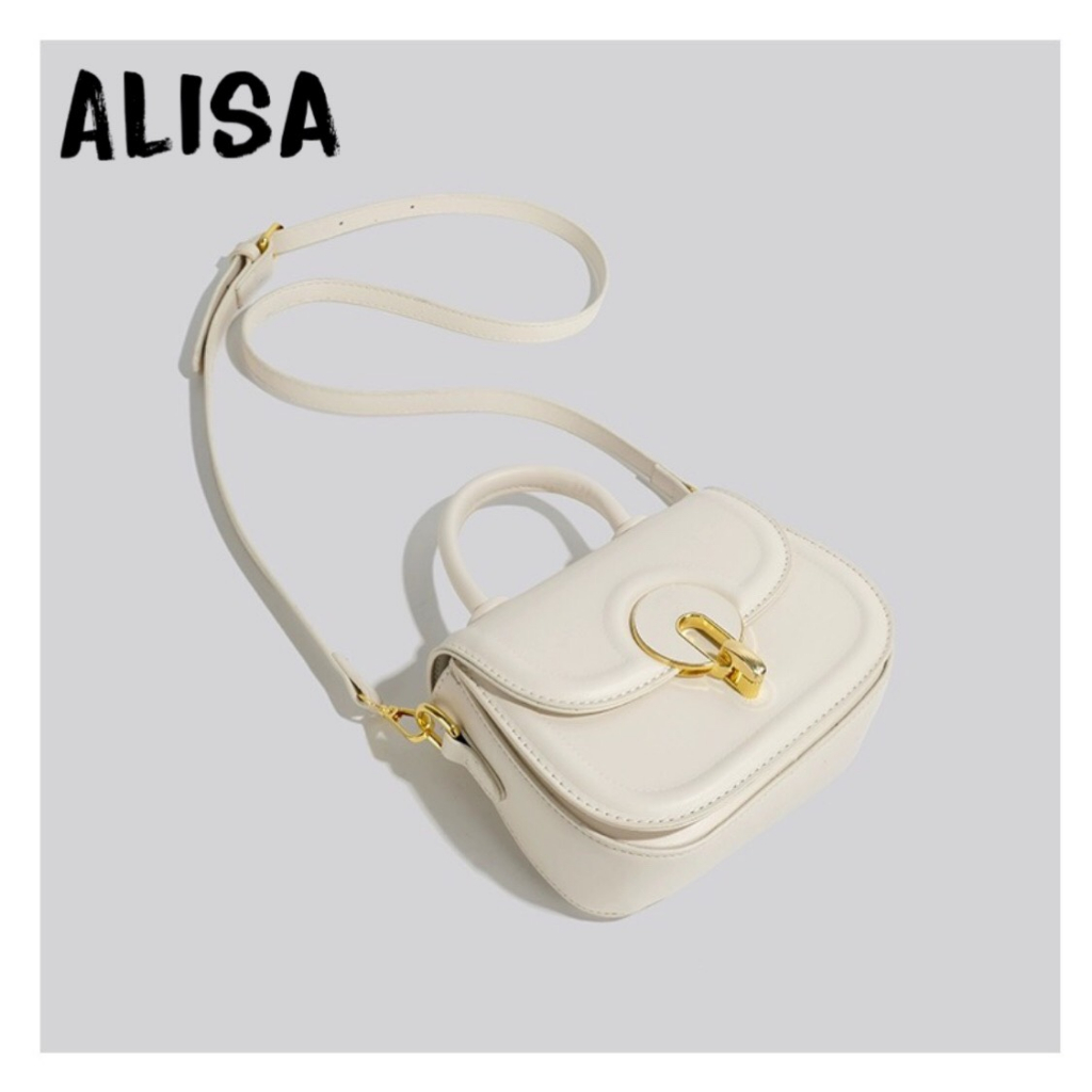 Túi nữ quai xách, dây đeo chéo, khóa tròn kim loại phối da lạ mắt SL108